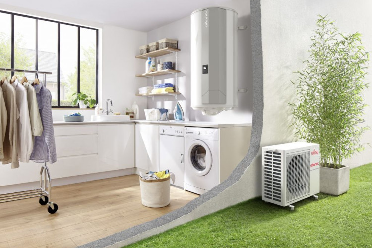 Le chauffe-eau thermodynamique utilise l'aérothermie pour chauffer l'eau sanitaire : c'est donc un appareil qui utilise une énergie gratuite, inépuisable et propre, sans rejet de gaz à effet de serre !